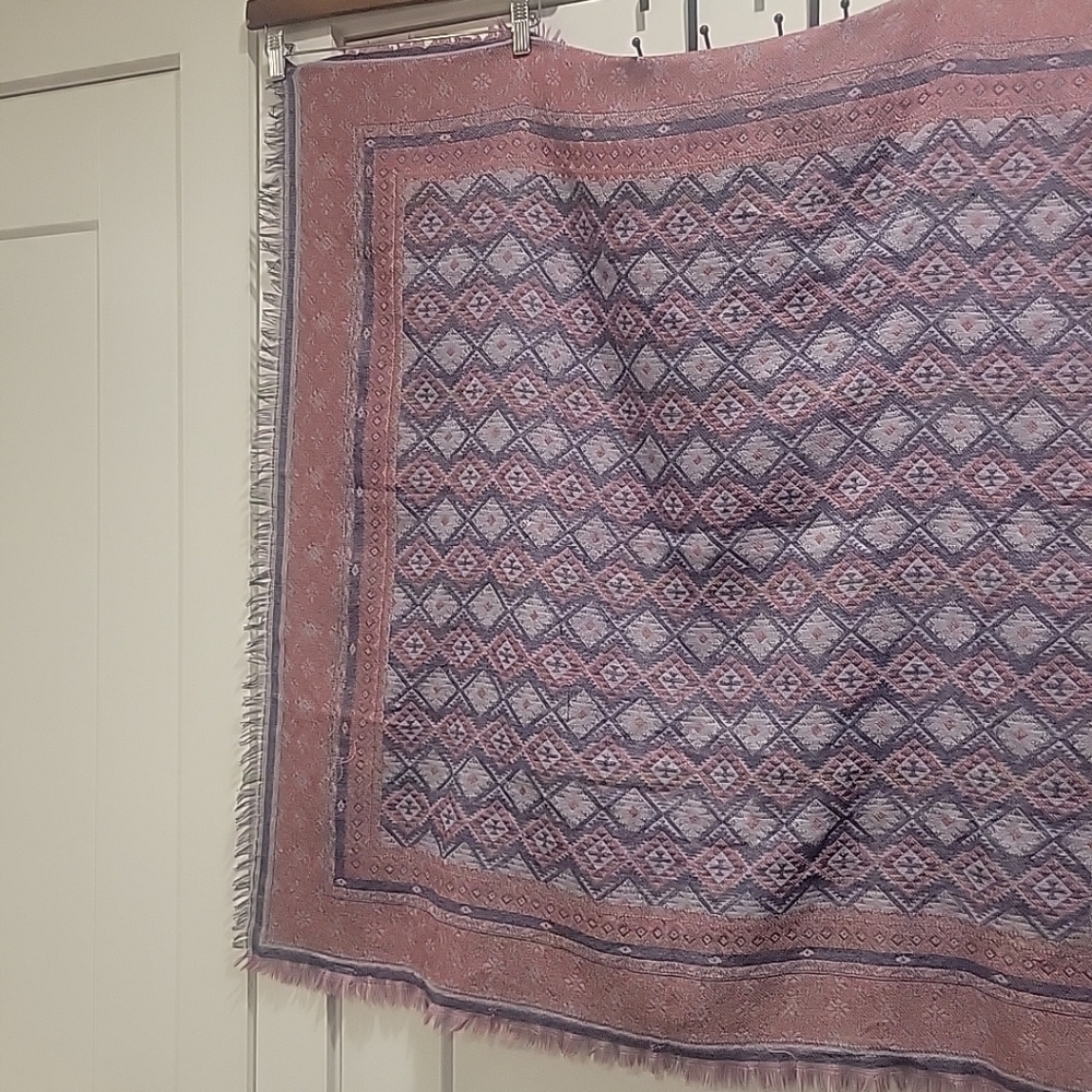 Blue And Pink Scarf 38 X 38